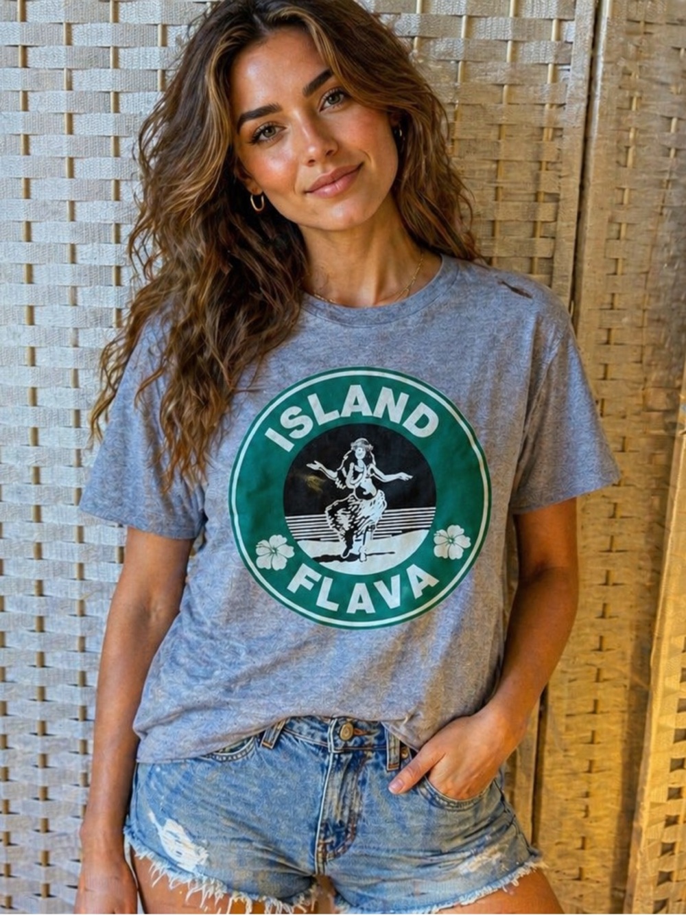 Island Flava Gray Short Sleeve Tee